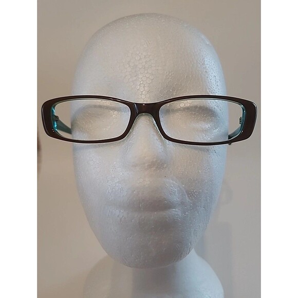 See 9307 Eyeglass Frame Brown Green 43-15 135 286 Petite Italy Plastic Rectangle - Picture 1 of 6